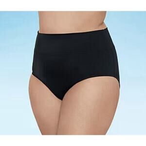 Women's Swimsuit Bottom Trimshaper Black Bikini Bottom Size 18W High Waist